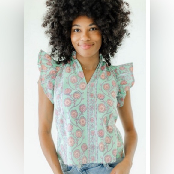 Victoria Dunn key largo blouse in day glow NWT - Picture 2 of 2